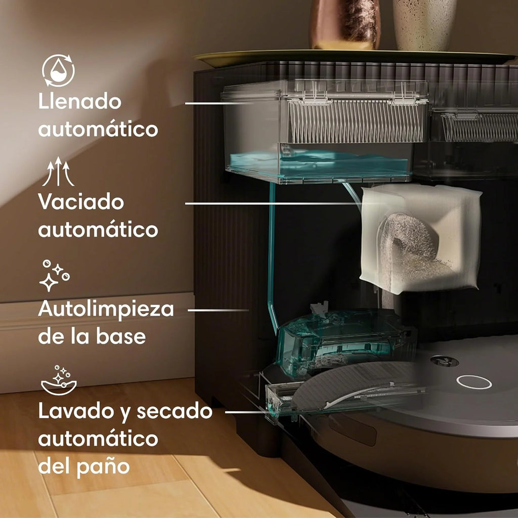 iRobot Roomba Combo 10 MAX + stacja AutoWash, Robot sprzątający, Odkurzacz i mop, Wielofunkcyjny samooczyszczający, Uzupełnia wodę, Myje i suszy mopy, Automatyczne opróżnianie, Chowany mop, Unika przeszkód, Aplikacja