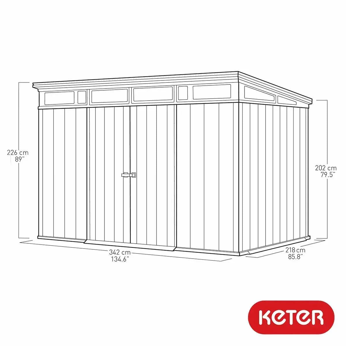 Keter Artisan 2026 Ogrodowa szopa 11 x 7 stóp (3,4 x 2,1 m) – Eleganckie i solidne rozwiązanie do przechowywania na zewnątrz