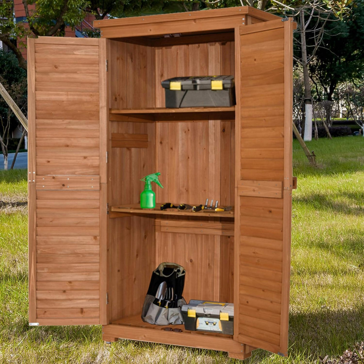 MCombo Szopa ogrodowa, Szafka drewniana.