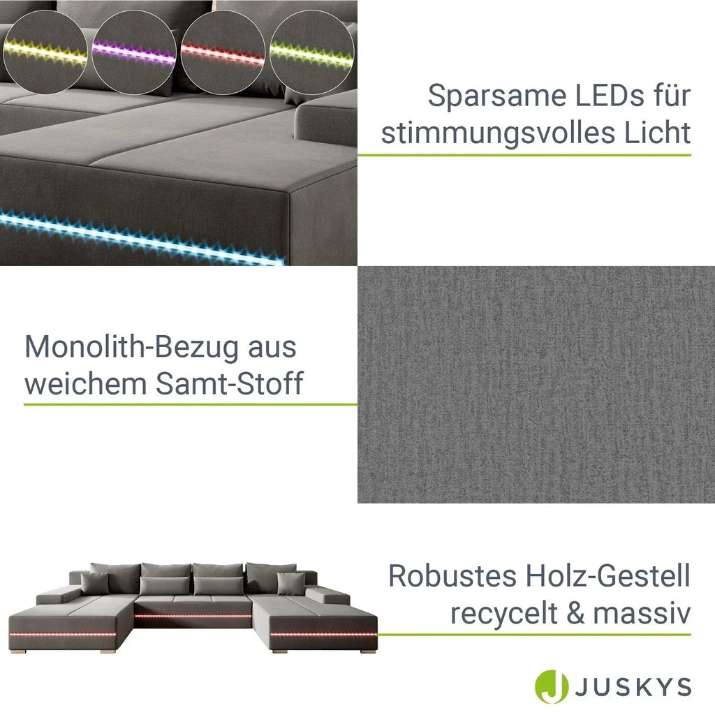 2025 Sofa narożny Malbun z oświetleniem LED