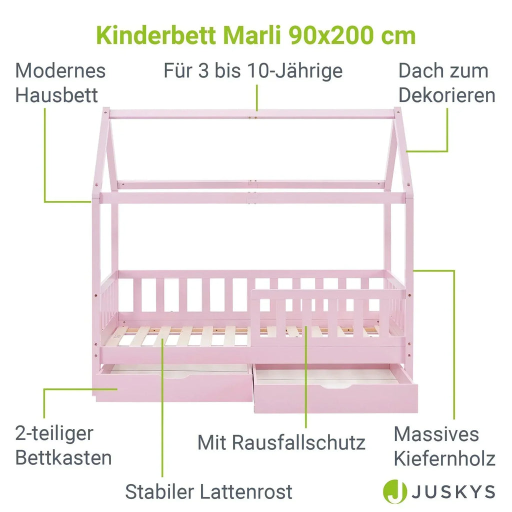 2026 Łóżko dziecięce Marli 90 x 200 cm z szufladami do przechowywania