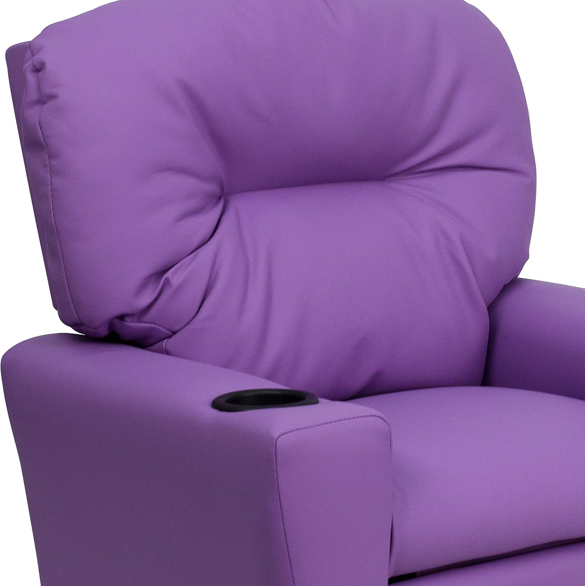 Flash Furniture Contemporary Kids Recliner with Cup Holder, Wood, Beige Vinyl, 26" x 21" x 21"