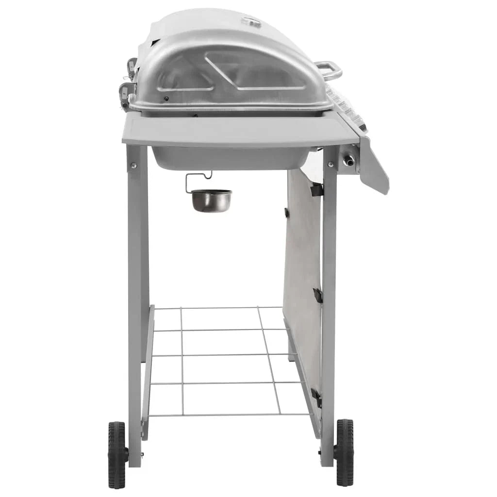 Srebrny grill gazowy Vidaxl z 6 palnikami