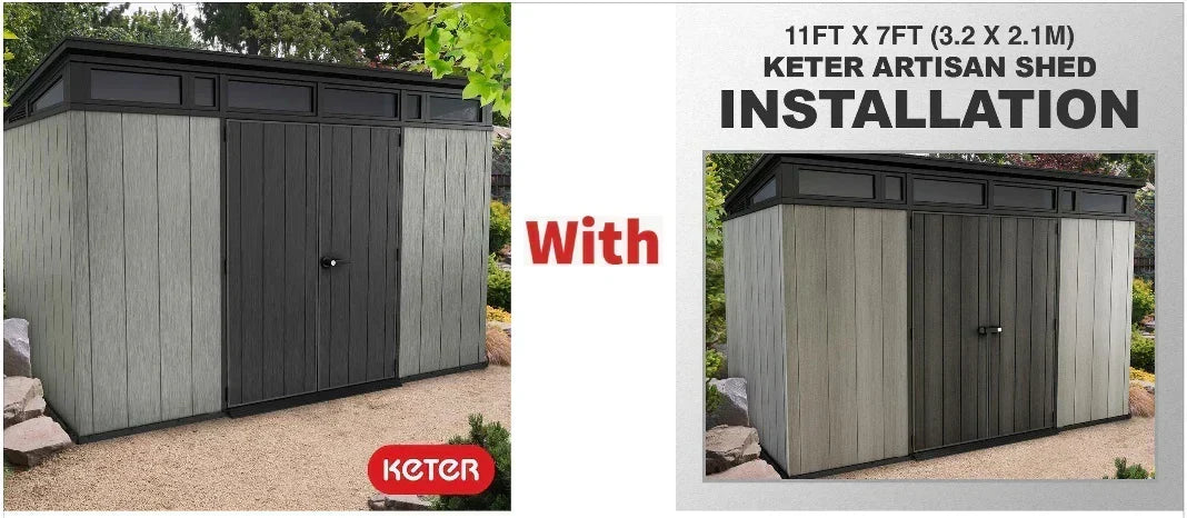 Keter Artisan 2026 Ogrodowa szopa 11 x 7 stóp (3,4 x 2,1 m) – Eleganckie i solidne rozwiązanie do przechowywania na zewnątrz