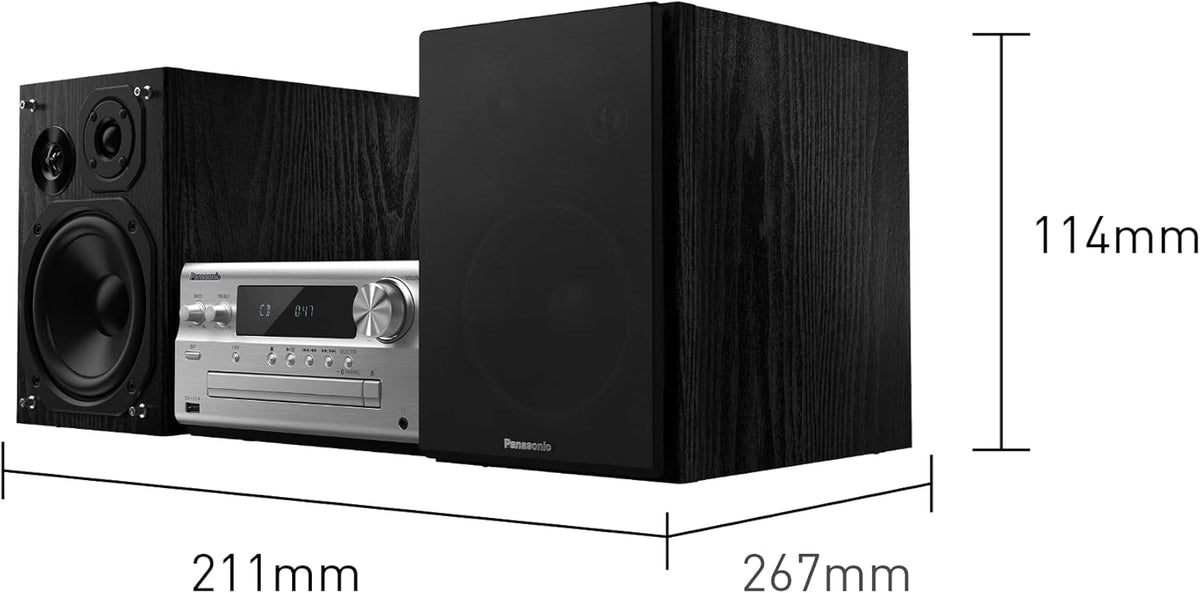 Panasonic SC-PMX802E-S Zestaw Stereo, Czarny/Srebrny, 120 W