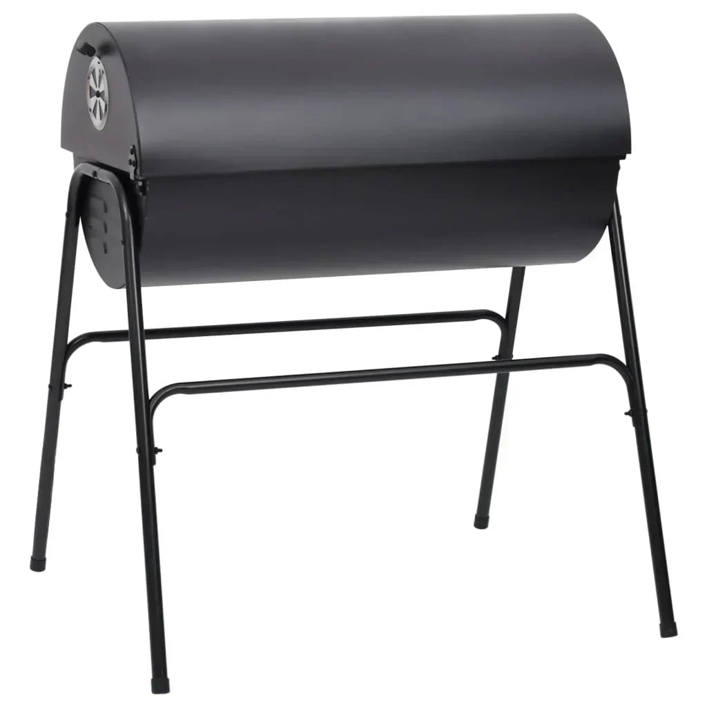 2026 Czarny grill z 2 rusztami do gotowania – Przenośny grill ze stali o wymiarach 80x95x90 cm
