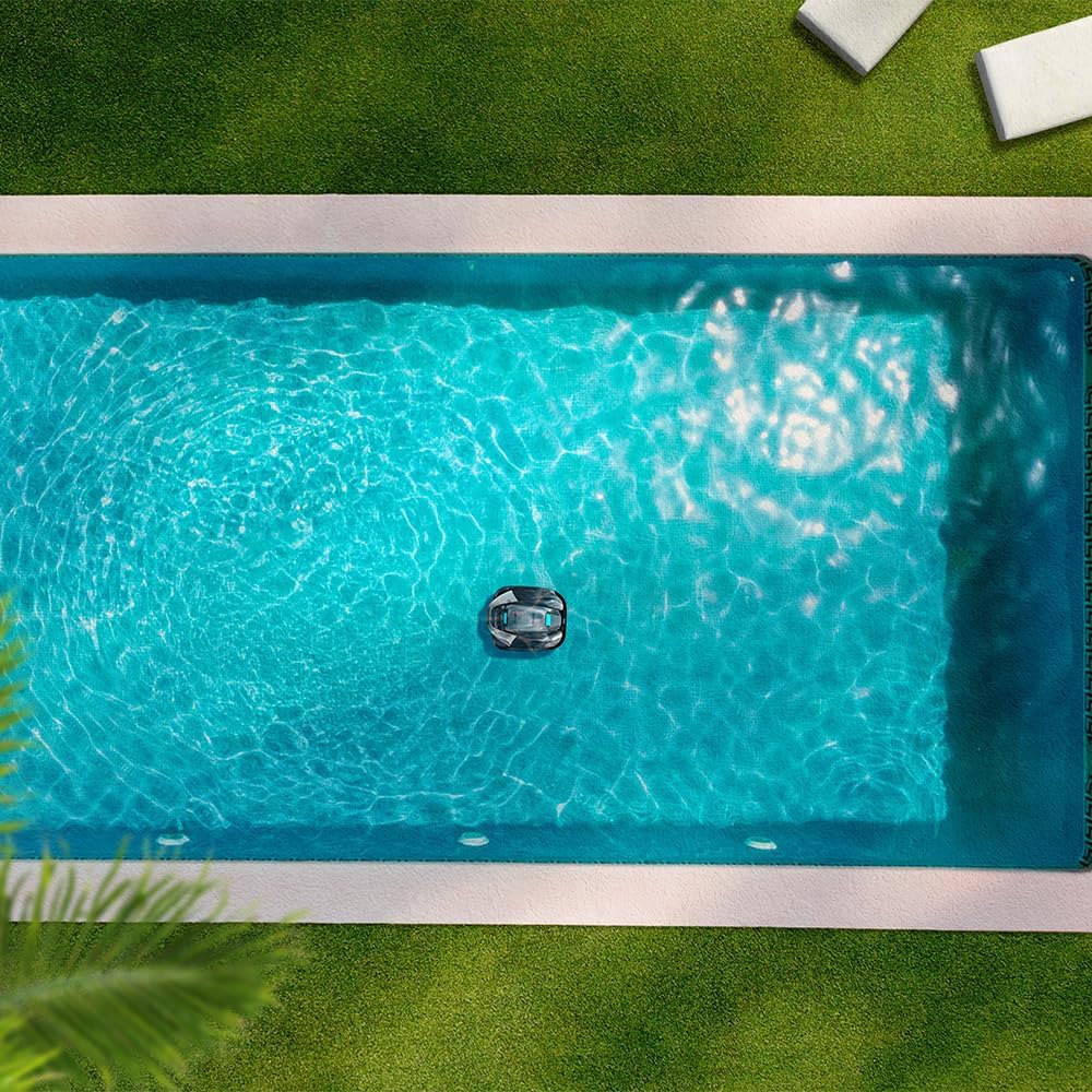 Cecotec Robot Odkurzacz Basenowy Bezprzewodowy Conga Pooldroid 2000 FloorMaster. Czas pracy 100 min, basen bez nachyleń, do 80m2, maksymalna głębokość 2,5m, pojemność 2,5L, filtr o wysokiej wydajności