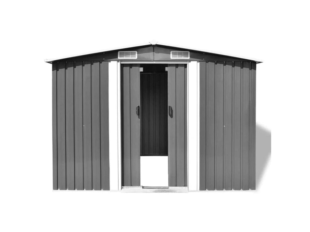 Metalowy Domek Ogrodowy MAISON EXCLUSIVE Szary 257x205x178 cm