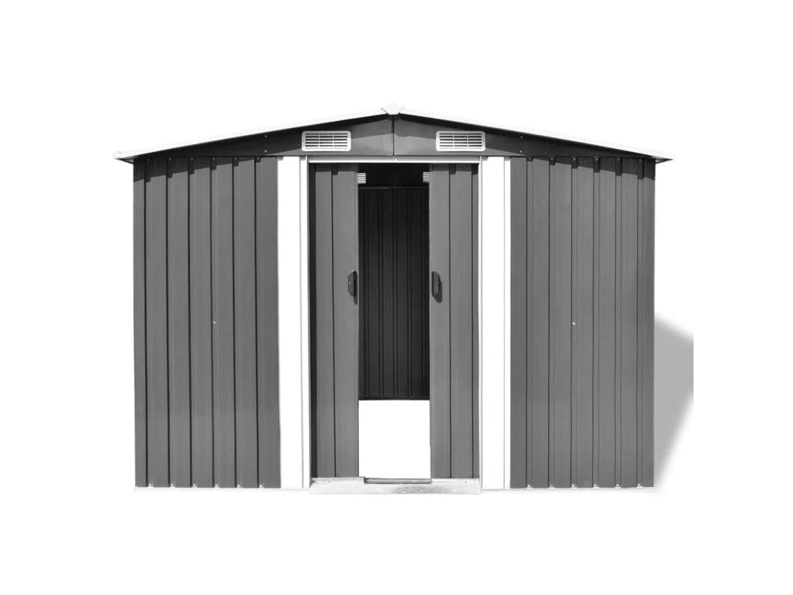Metalowy Domek Ogrodowy MAISON EXCLUSIVE Szary 257x205x178 cm