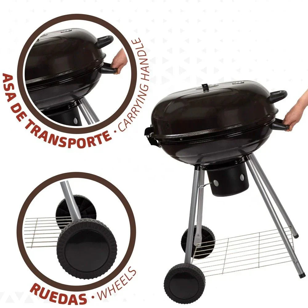 Okrągły Grill Węglowy Z Pokrywką Aktive