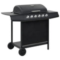 2026 Czarny, stalowy grill gazowy V3794 z 6 palnikami