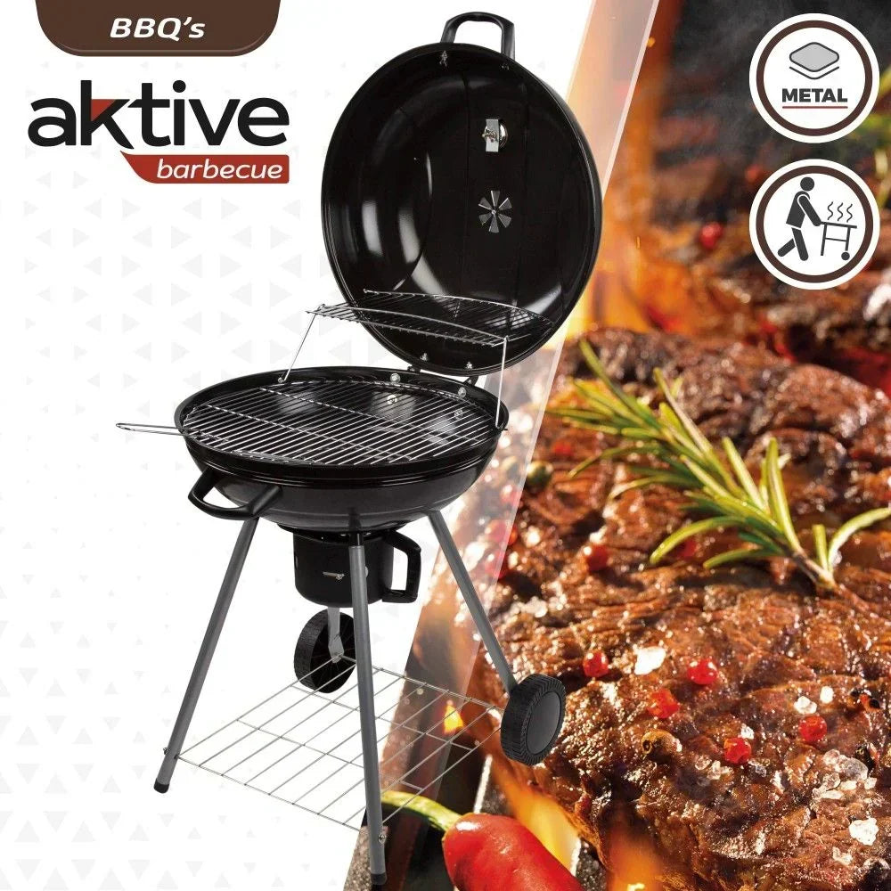 Okrągły Grill Węglowy Z Pokrywą Aktive