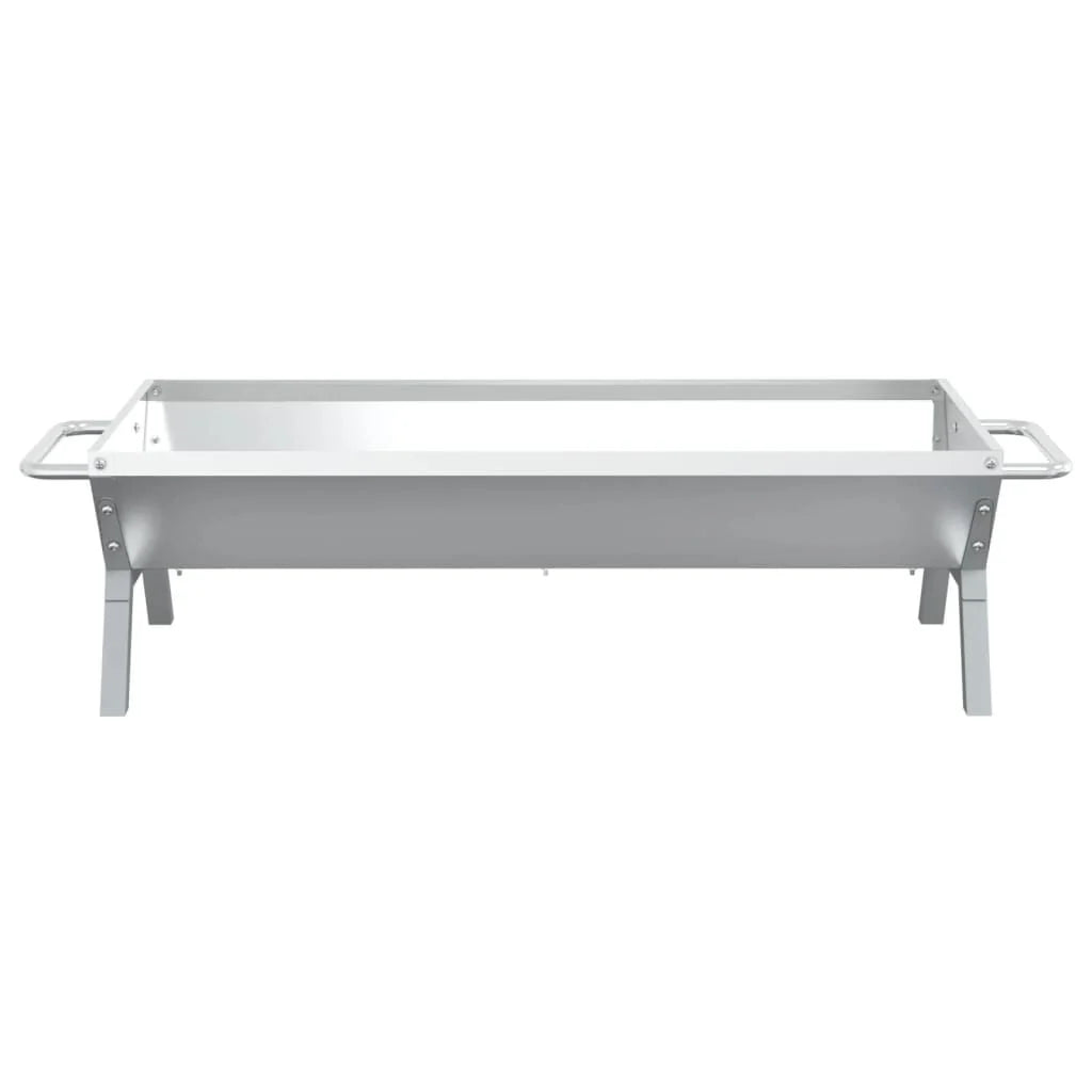 Taca do grill ze stali nierdzewnej srebrna 118x42x30,5 cm Vidaxl