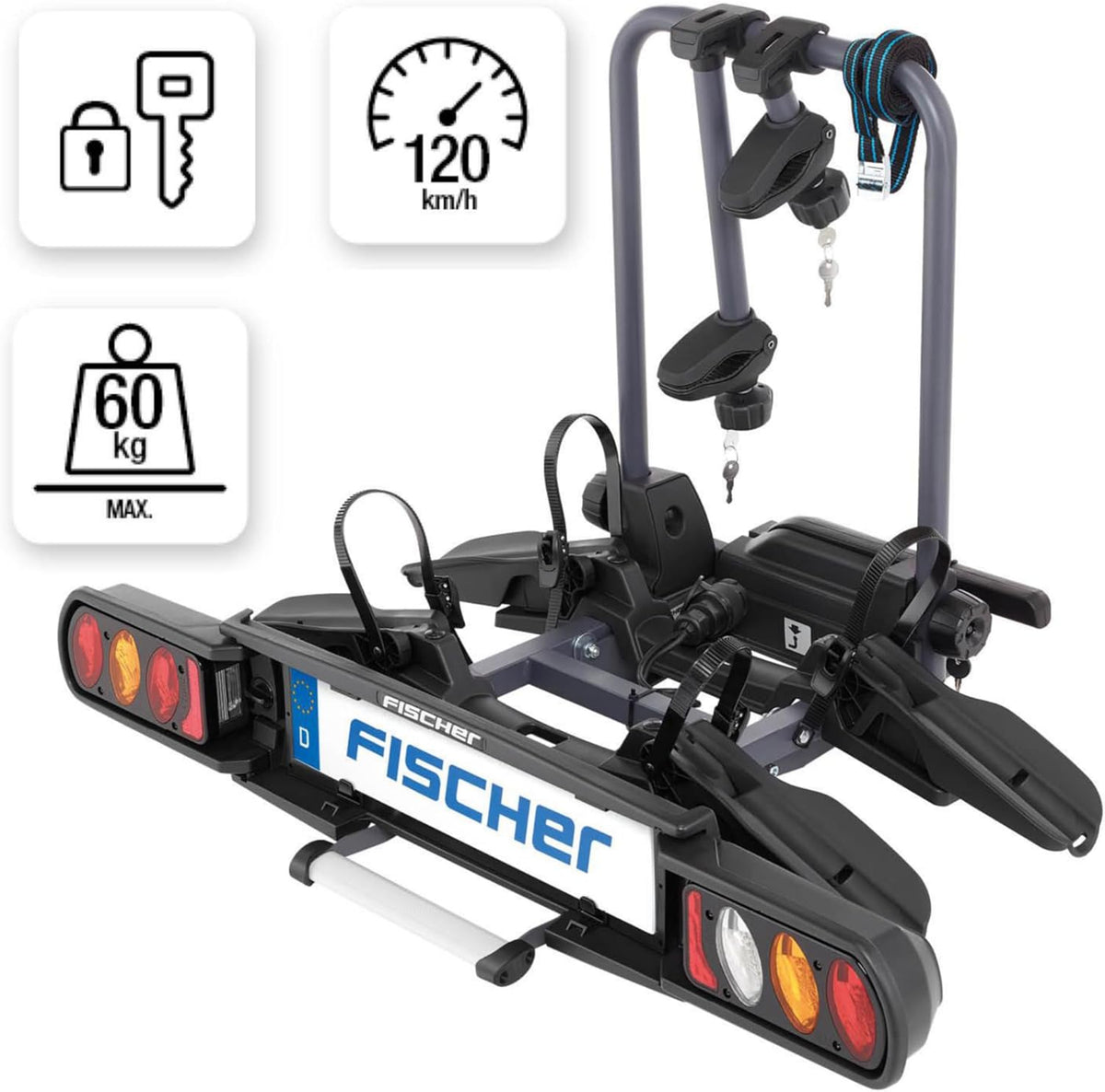 Fischer 126001 Bagażnik, Czarny, Na 2 Rowery