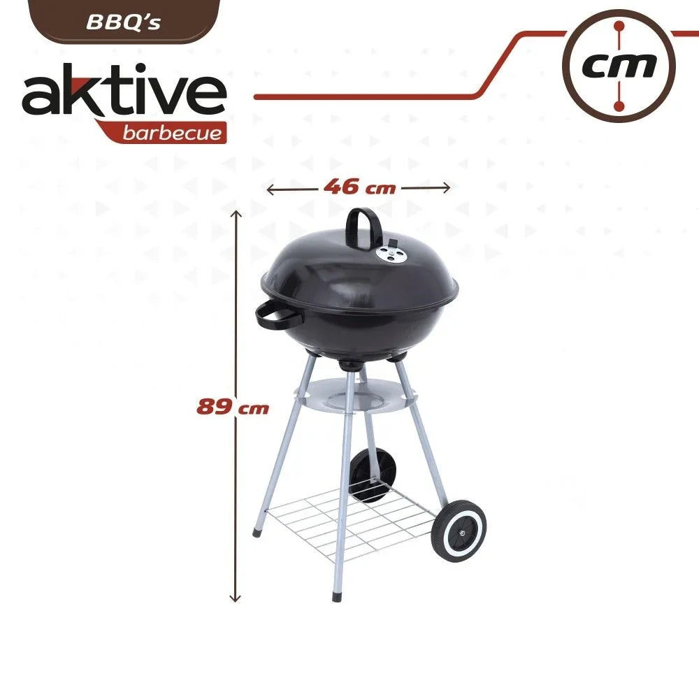 Okrągły grill węglowy Aktive z pokrywą