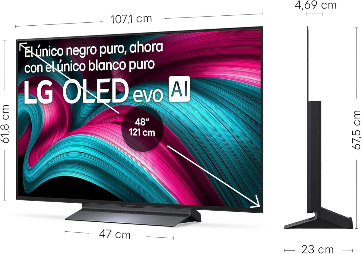 OLED48C54LA - Telewizor 48", OLED EVO 4K, Smart TV AI C5, WebOS 25, Super Upscaling, Dolby Vision i Dolby Atmos, AMD FreeSync, Alexa/Asystent Google, Czarny