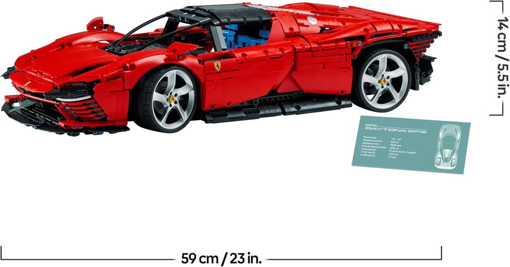 LEGO Technic Ferrari Daytona SP3, Czerwony Model Supersamochodu do Zbudowania, Skala 1:8, Kolekcjonerski Prezent dla Mężczyzn i Kobiet, Ostateczny Koncept Samochodu 42143