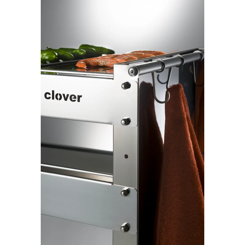Grill węglowy Clover na kółkach ze stali nierdzewnej,,